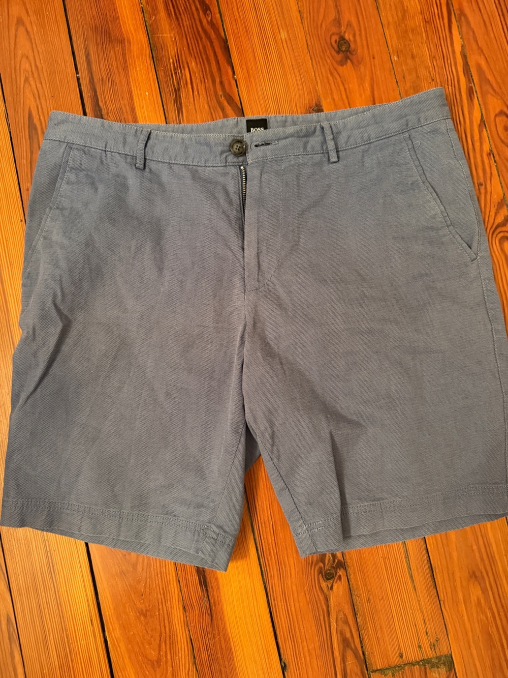 Hugo Boss Men's Flat-Front blue Shorts